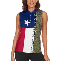 Christmas Texas Camo Women Sleeveless Polo Shirt Xmas Holiday Patterns - Wonder Print Shop