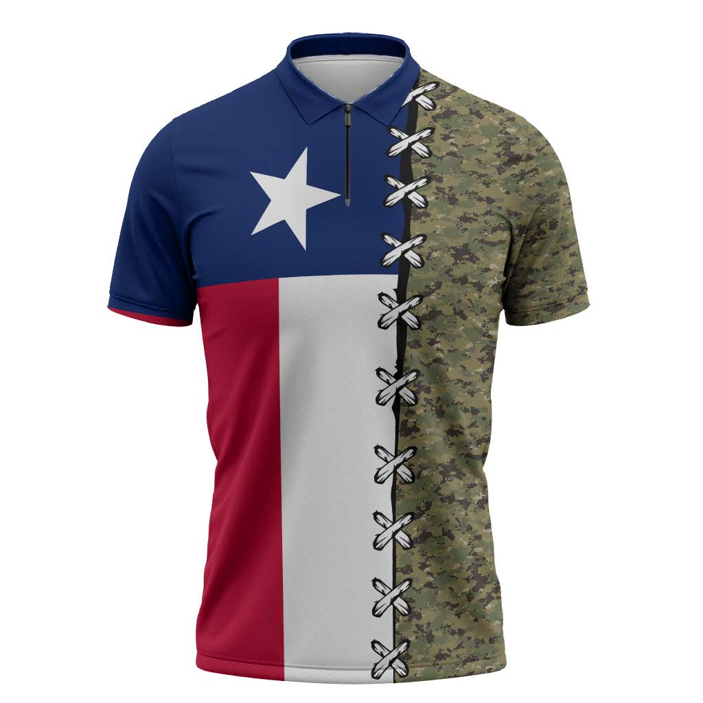 Christmas Texas Camo Zipper Polo Shirt Xmas Holiday Patterns - Wonder Print Shop