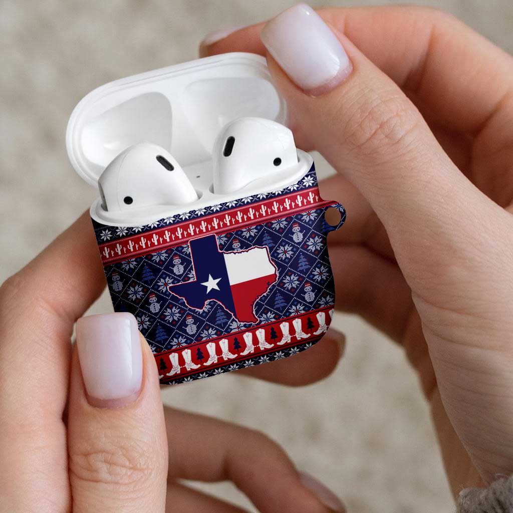 Christmas Texas Map Symbols AirPods Case Xmas Holiday Patterns - Wonder Print Shop