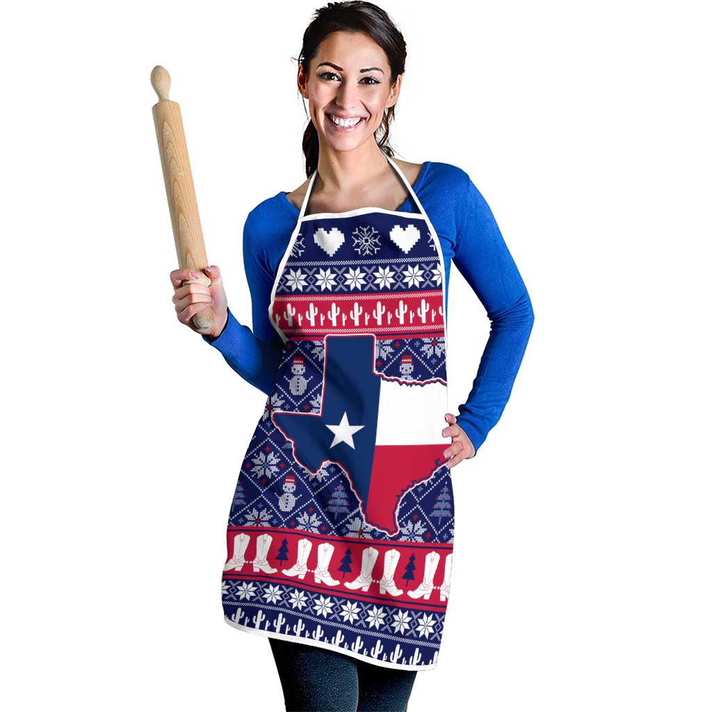 Christmas Texas Map Symbols Apron Xmas Holiday Patterns - Wonder Print Shop