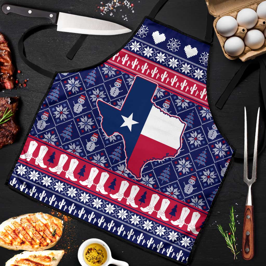 Christmas Texas Map Symbols Apron Xmas Holiday Patterns - Wonder Print Shop