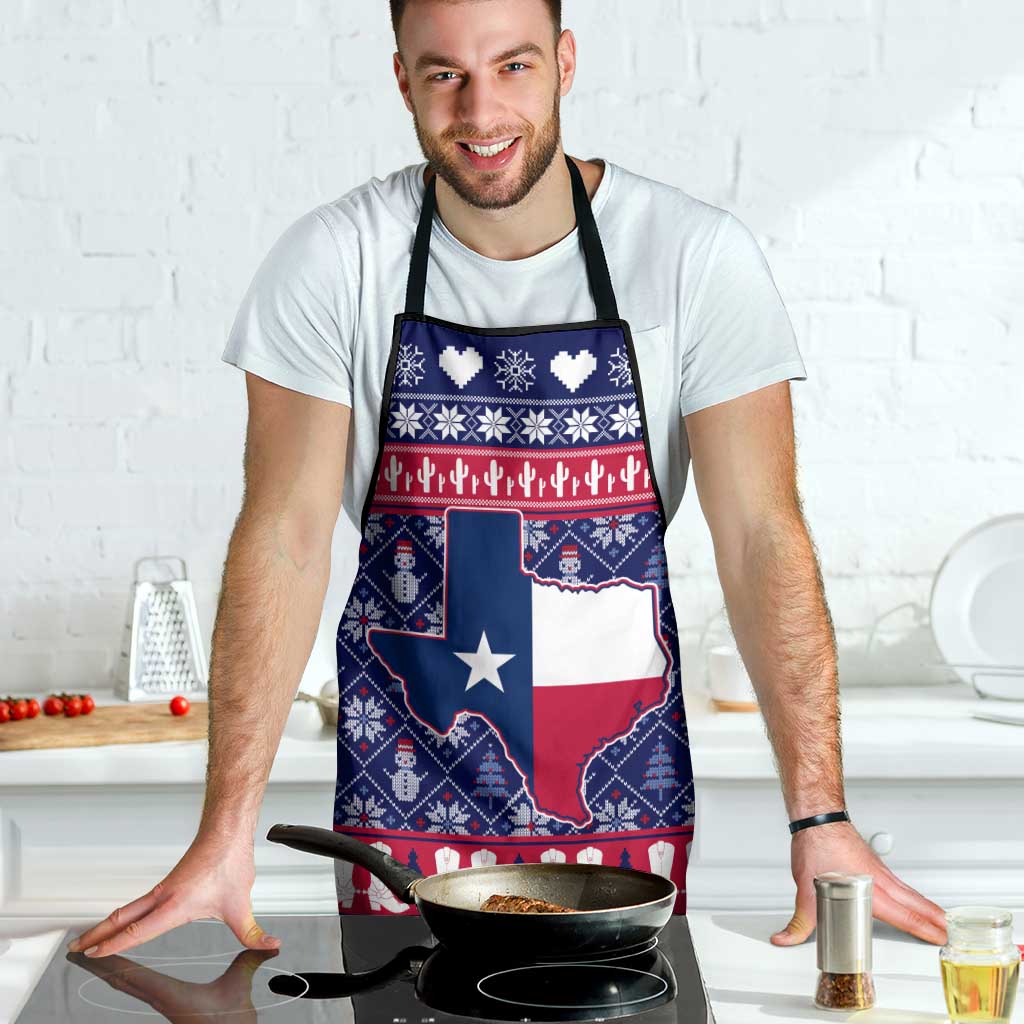 Christmas Texas Map Symbols Apron Xmas Holiday Patterns - Wonder Print Shop