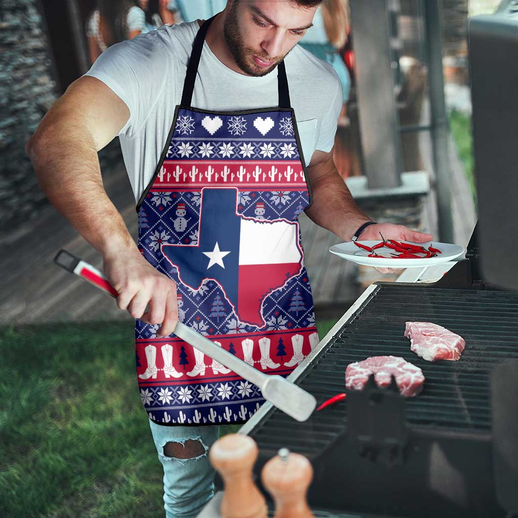 Christmas Texas Map Symbols Apron Xmas Holiday Patterns - Wonder Print Shop