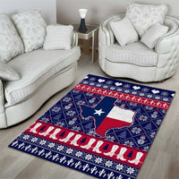 Christmas Texas Map Symbols Area Rug Xmas Holiday Patterns - Wonder Print Shop