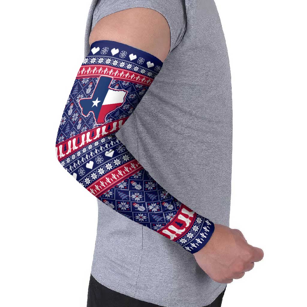 Christmas Texas Map Symbols Arm Sleeves Xmas Holiday Patterns - Wonder Print Shop