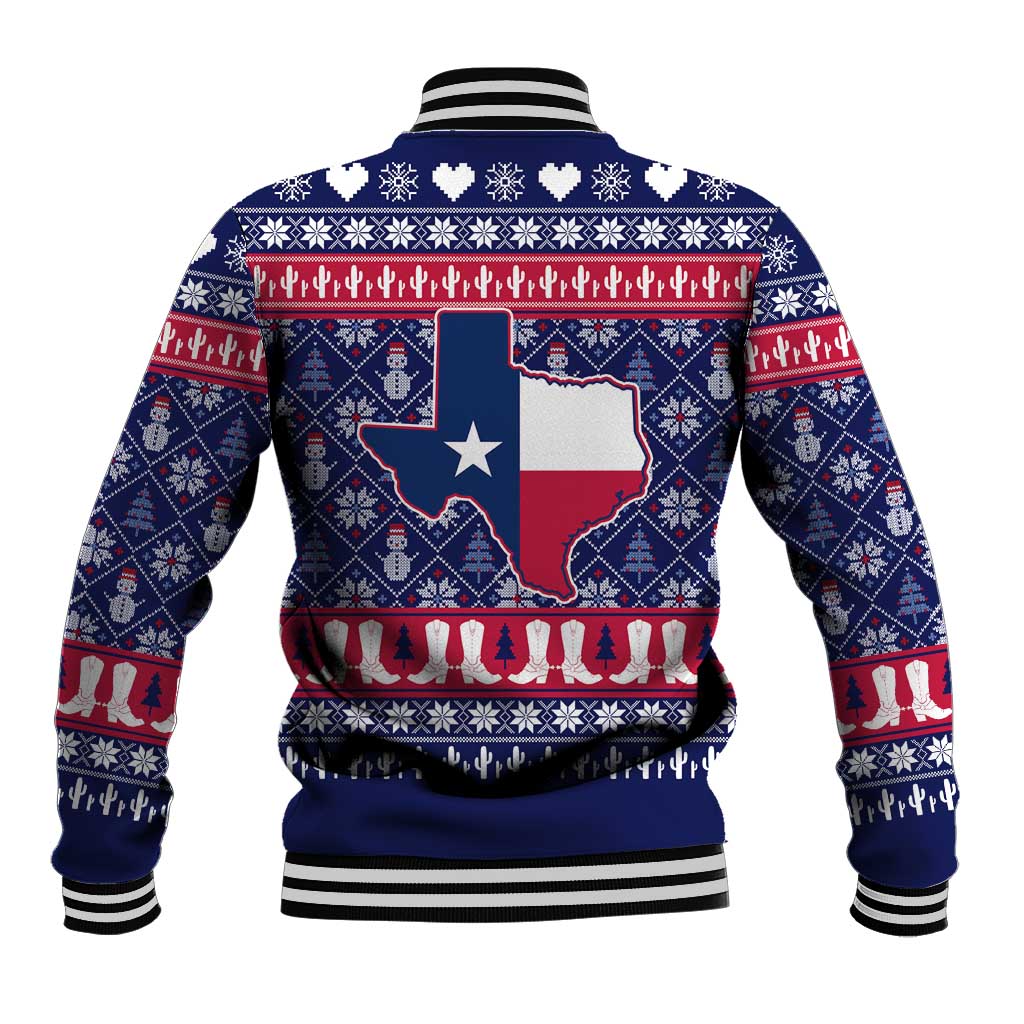 Christmas Texas Map Symbols Baseball Jacket Xmas Holiday Patterns - Wonder Print Shop