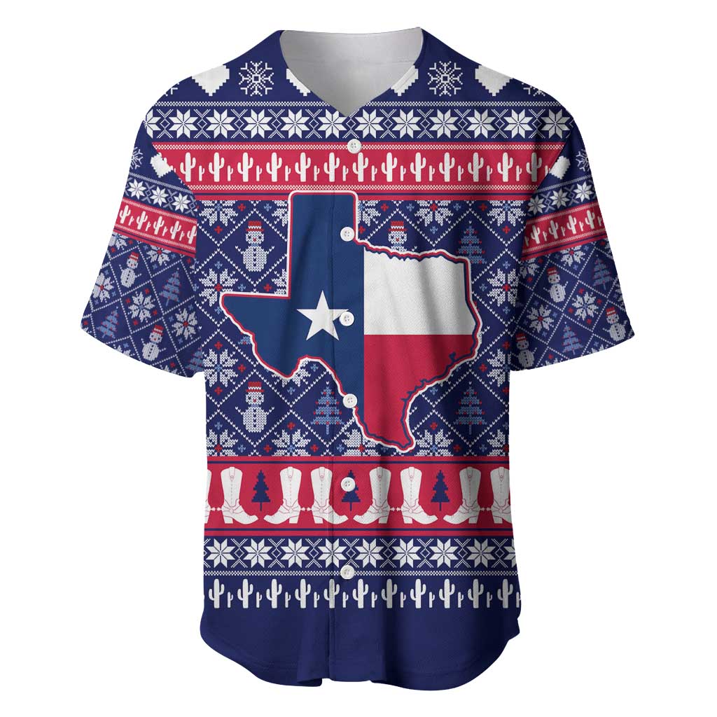 Christmas Texas Map Symbols Baseball Jersey Xmas Holiday Patterns - Wonder Print Shop