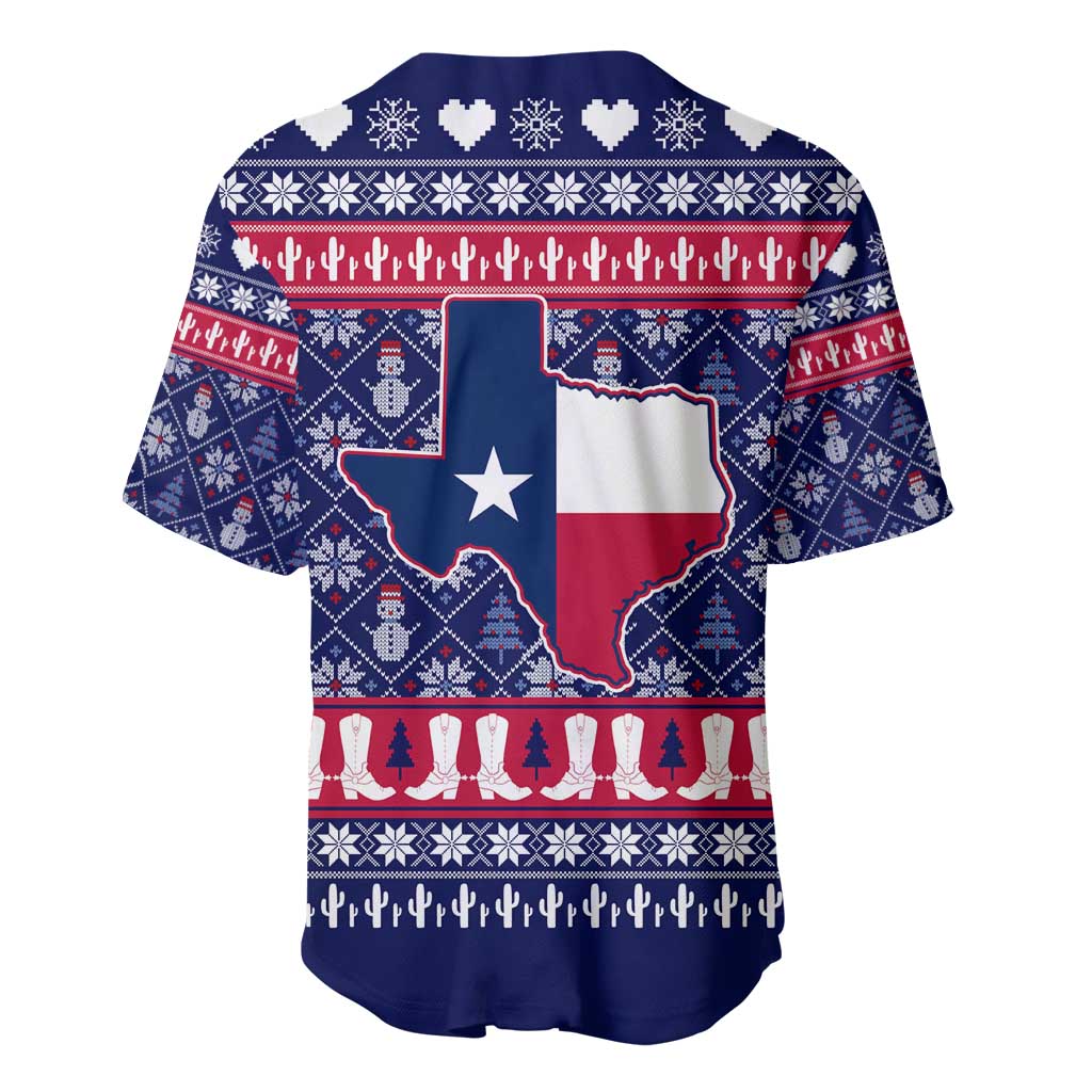 Christmas Texas Map Symbols Baseball Jersey Xmas Holiday Patterns - Wonder Print Shop