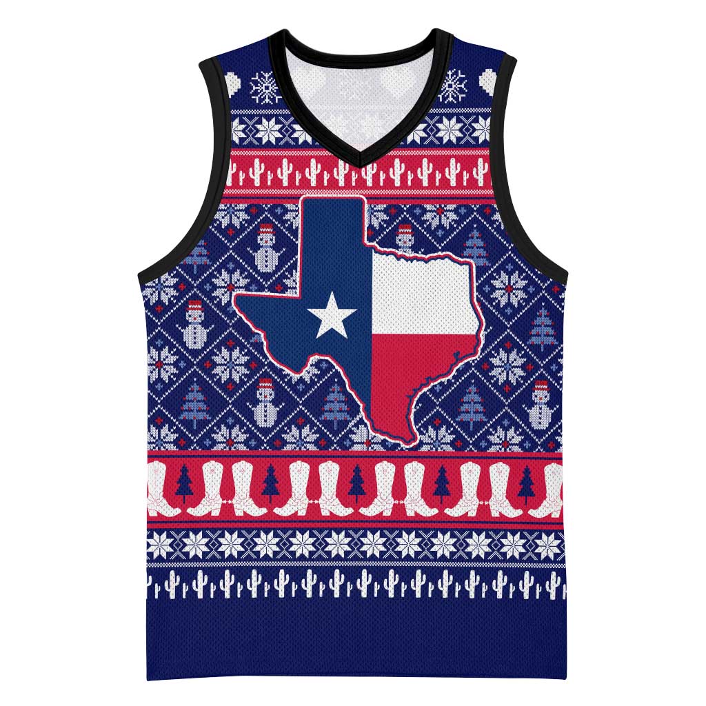 Christmas Texas Map Symbols Basketball Jersey Xmas Holiday Patterns - Wonder Print Shop