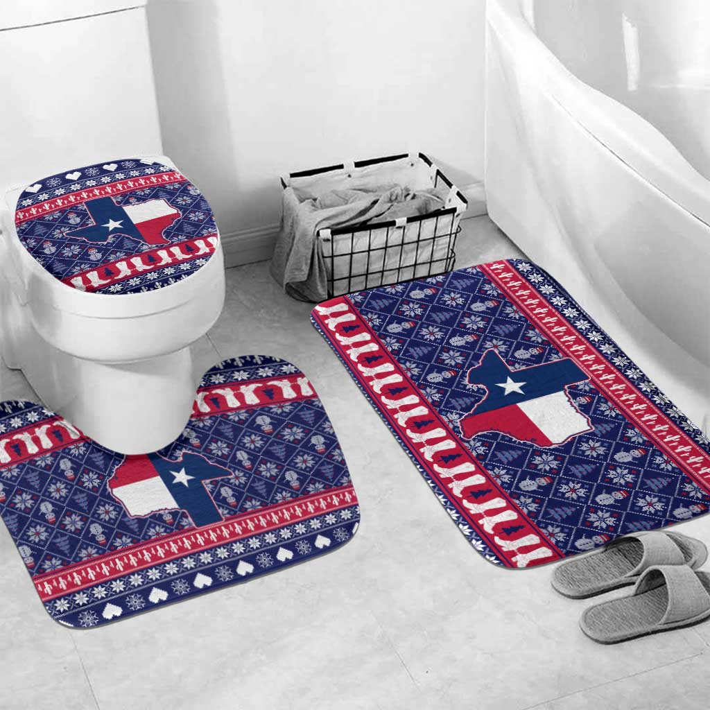 Christmas Texas Map Symbols Bathroom Set Xmas Holiday Patterns - Wonder Print Shop