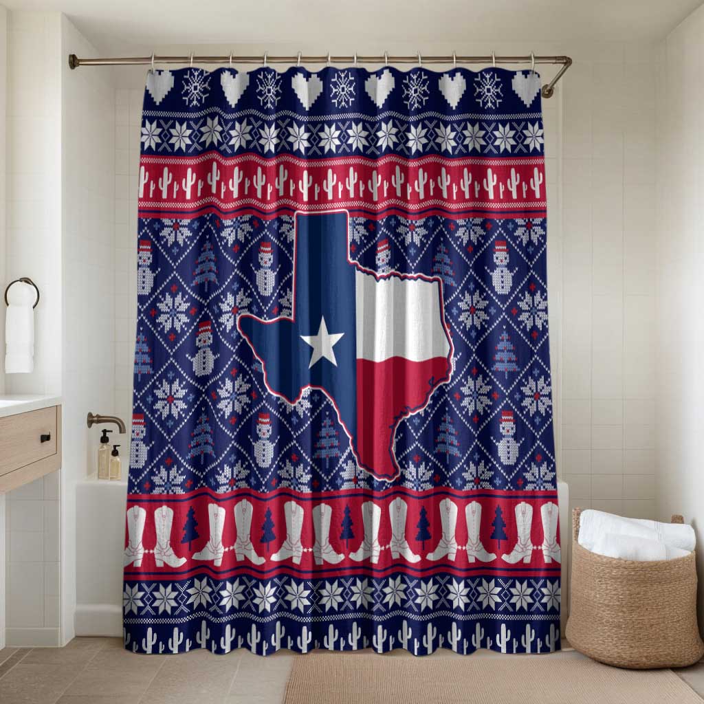 Christmas Texas Map Symbols Bathroom Set Xmas Holiday Patterns - Wonder Print Shop