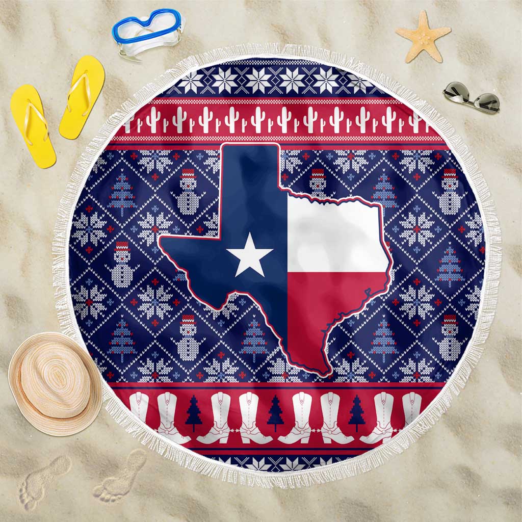 Christmas Texas Map Symbols Beach Blanket Xmas Holiday Patterns - Wonder Print Shop