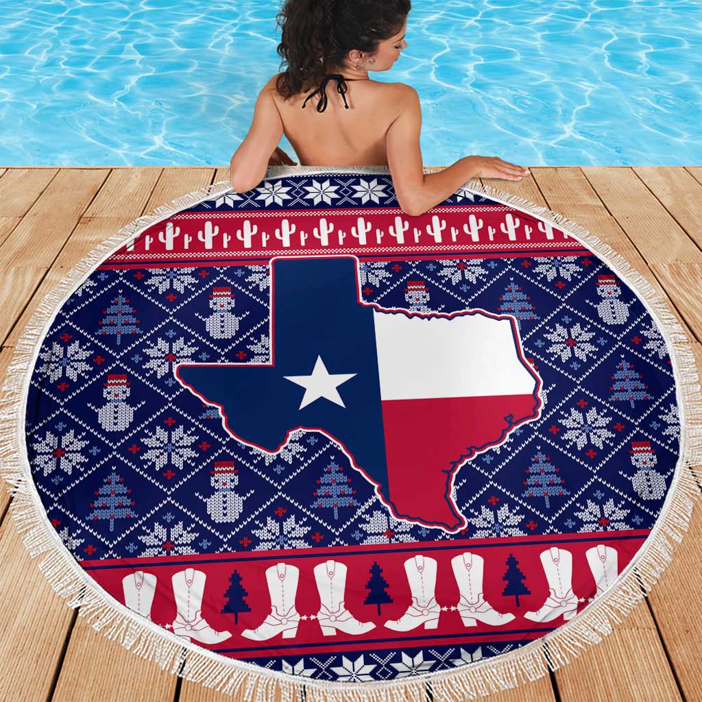 Christmas Texas Map Symbols Beach Blanket Xmas Holiday Patterns - Wonder Print Shop