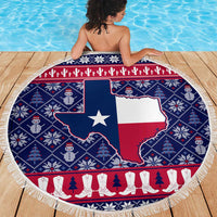 Christmas Texas Map Symbols Beach Blanket Xmas Holiday Patterns - Wonder Print Shop