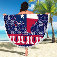 Christmas Texas Map Symbols Beach Blanket Xmas Holiday Patterns - Wonder Print Shop