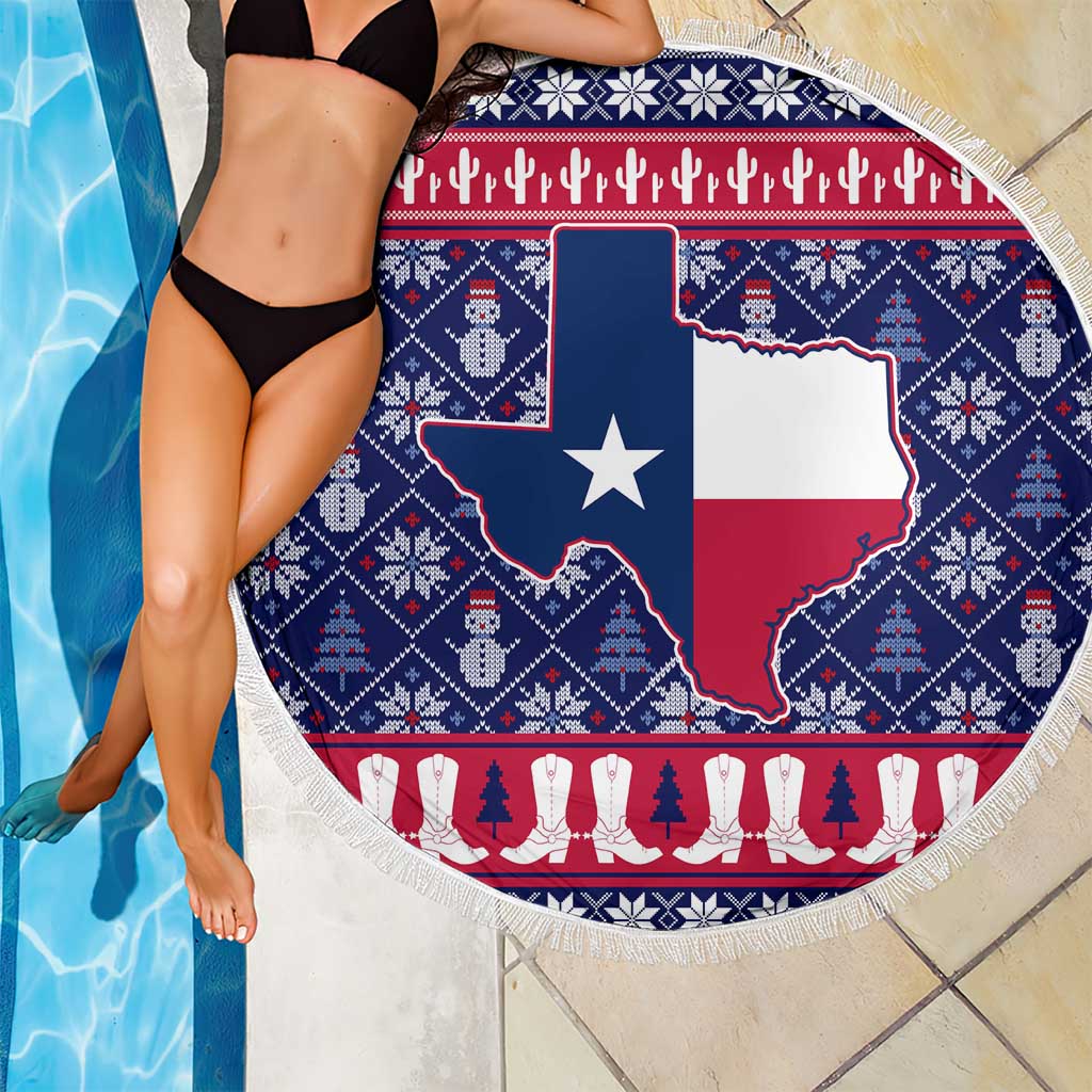 Christmas Texas Map Symbols Beach Blanket Xmas Holiday Patterns - Wonder Print Shop