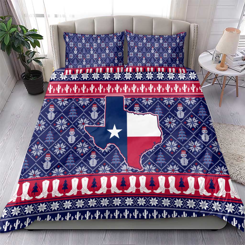 Christmas Texas Map Symbols Bedding Set Xmas Holiday Patterns - Wonder Print Shop