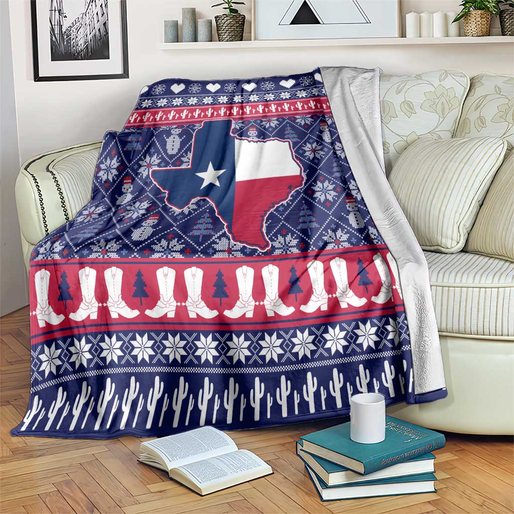 Christmas Texas Map Symbols Blanket Xmas Holiday Patterns - Wonder Print Shop
