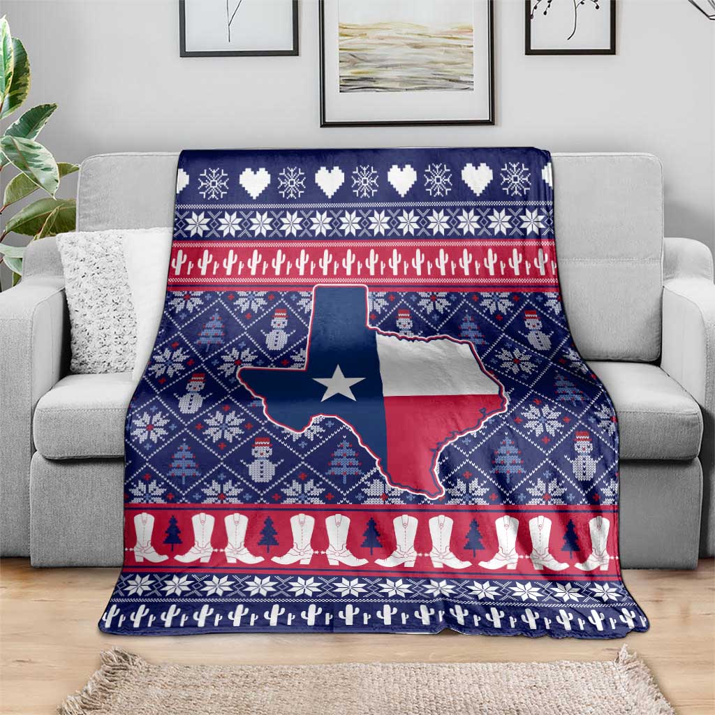 Christmas Texas Map Symbols Blanket Xmas Holiday Patterns - Wonder Print Shop