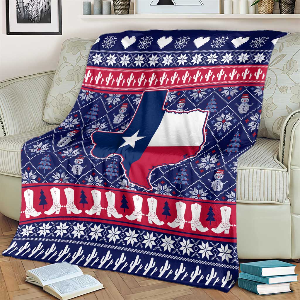 Christmas Texas Map Symbols Blanket Xmas Holiday Patterns - Wonder Print Shop