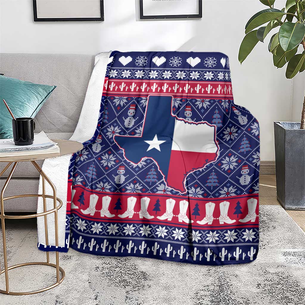 Christmas Texas Map Symbols Blanket Xmas Holiday Patterns - Wonder Print Shop
