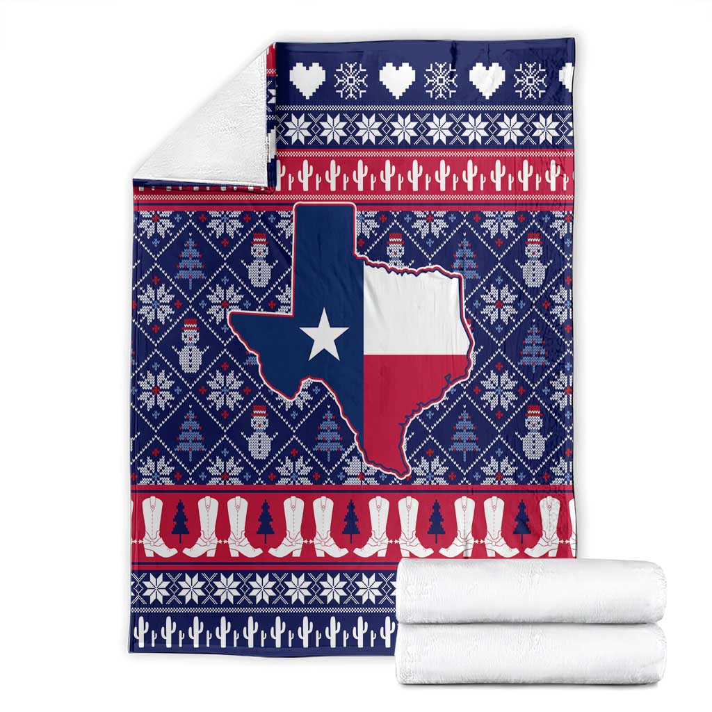 Christmas Texas Map Symbols Blanket Xmas Holiday Patterns - Wonder Print Shop