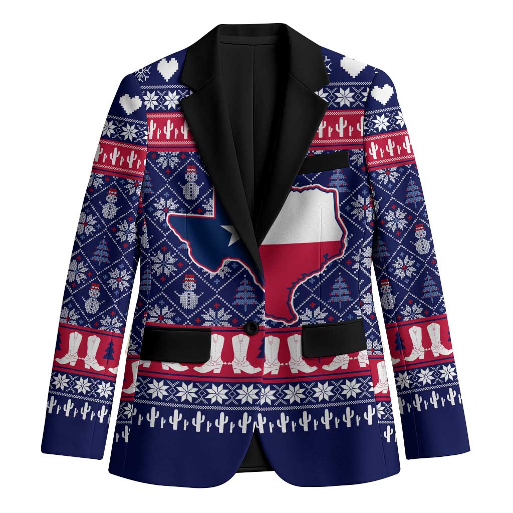 Christmas Texas Map Symbols Blazer Xmas Holiday Patterns - Wonder Print Shop