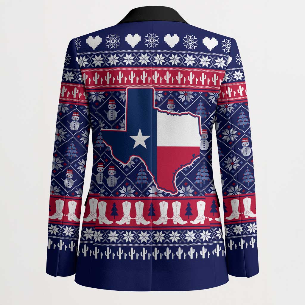 Christmas Texas Map Symbols Blazer Xmas Holiday Patterns - Wonder Print Shop
