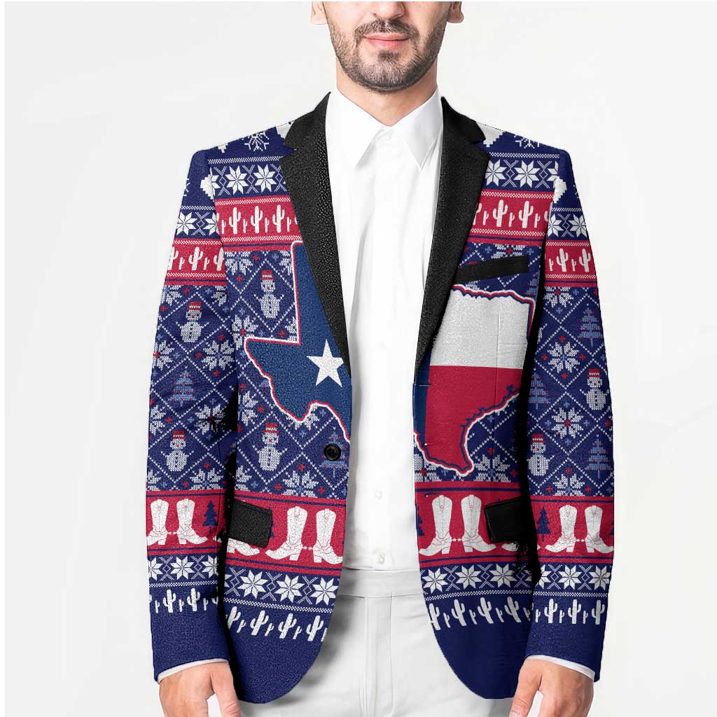 Christmas Texas Map Symbols Blazer Xmas Holiday Patterns - Wonder Print Shop