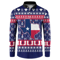Christmas Texas Map Symbols Button Sweatshirt Xmas Holiday Patterns - Wonder Print Shop