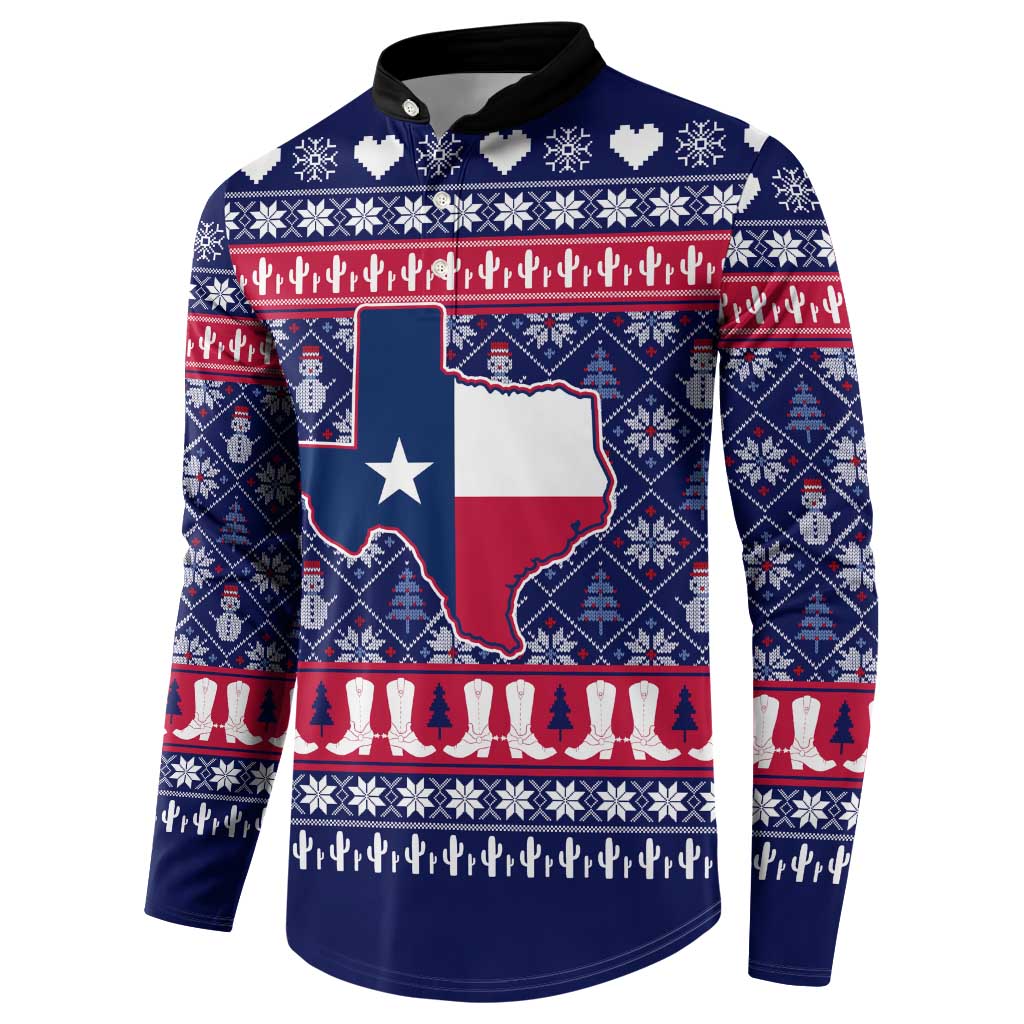 Christmas Texas Map Symbols Button Sweatshirt Xmas Holiday Patterns - Wonder Print Shop