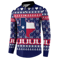 Christmas Texas Map Symbols Button Sweatshirt Xmas Holiday Patterns - Wonder Print Shop