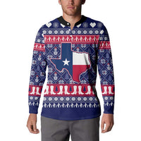 Christmas Texas Map Symbols Button Sweatshirt Xmas Holiday Patterns - Wonder Print Shop