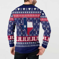 Christmas Texas Map Symbols Button Sweatshirt Xmas Holiday Patterns - Wonder Print Shop