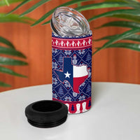 Christmas Texas Map Symbols 4 in 1 Can Cooler Tumbler Xmas Holiday Patterns - Wonder Print Shop