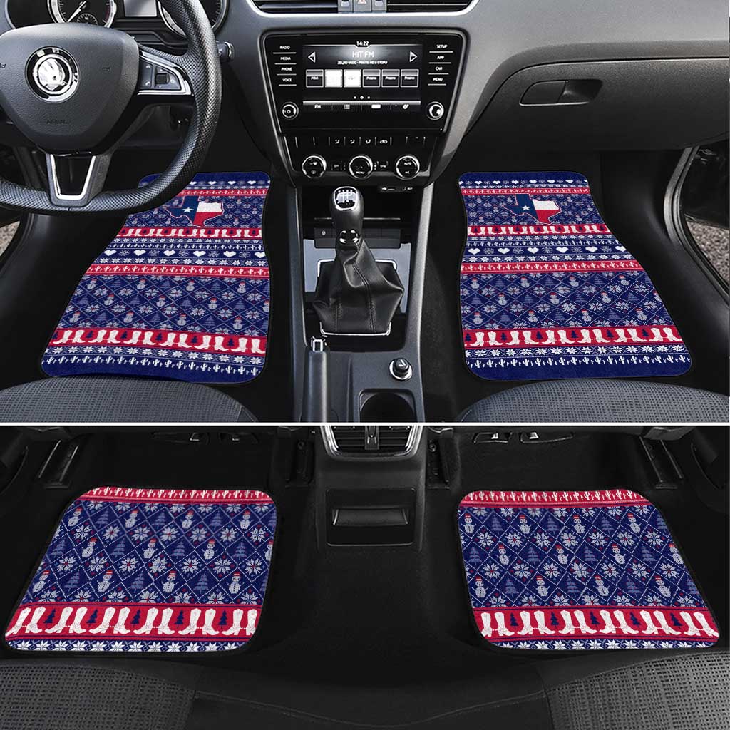 Christmas Texas Map Symbols Car Mats Xmas Holiday Patterns - Wonder Print Shop