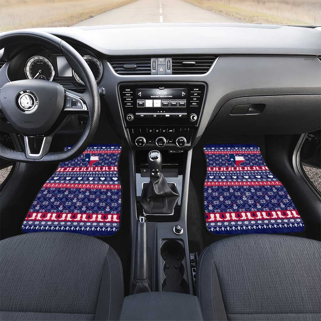 Christmas Texas Map Symbols Car Mats Xmas Holiday Patterns - Wonder Print Shop