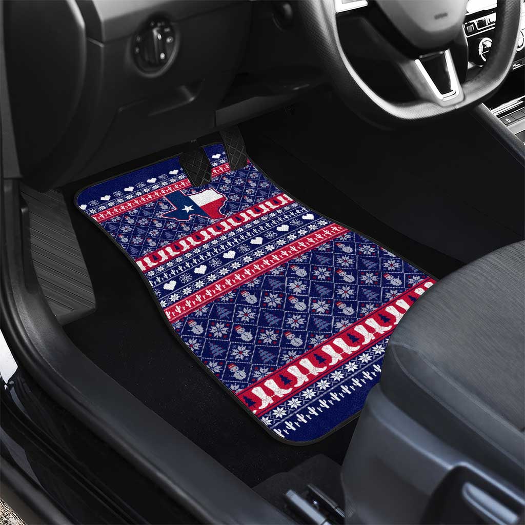 Christmas Texas Map Symbols Car Mats Xmas Holiday Patterns - Wonder Print Shop