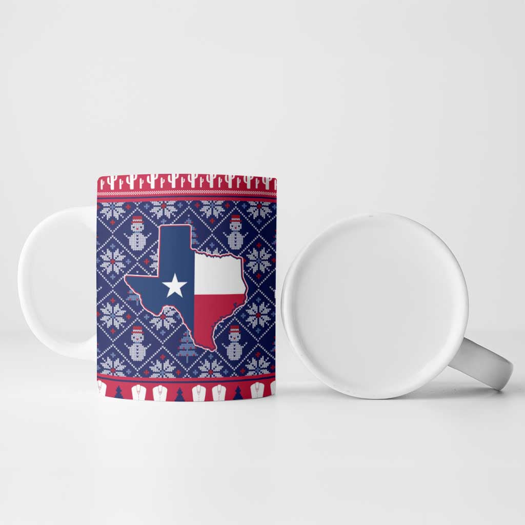 Christmas Texas Map Symbols Ceramic Mug Xmas Holiday Patterns - Wonder Print Shop