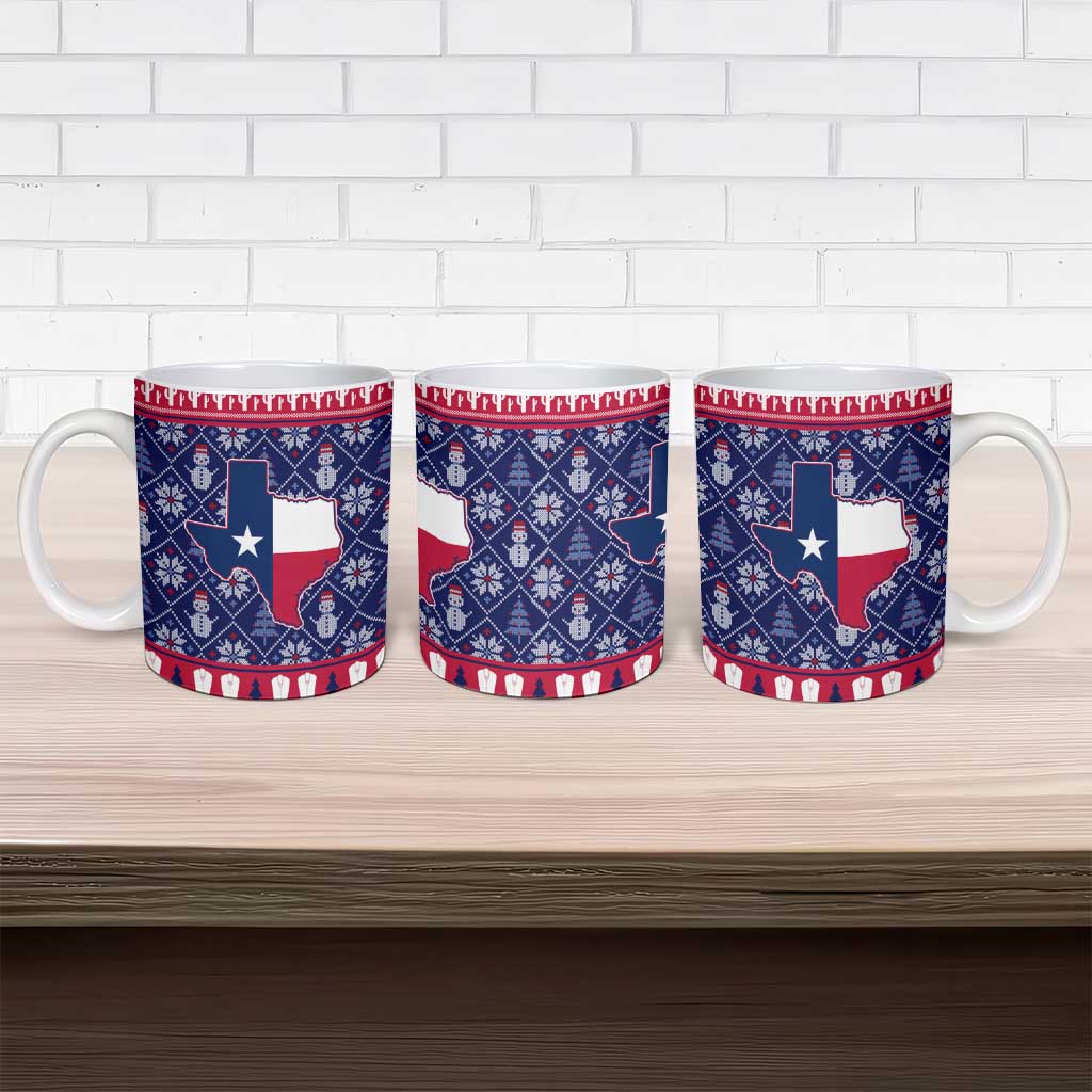 Christmas Texas Map Symbols Ceramic Mug Xmas Holiday Patterns - Wonder Print Shop