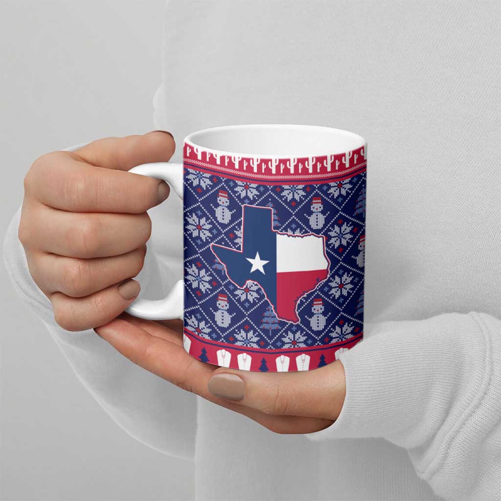 Christmas Texas Map Symbols Ceramic Mug Xmas Holiday Patterns - Wonder Print Shop