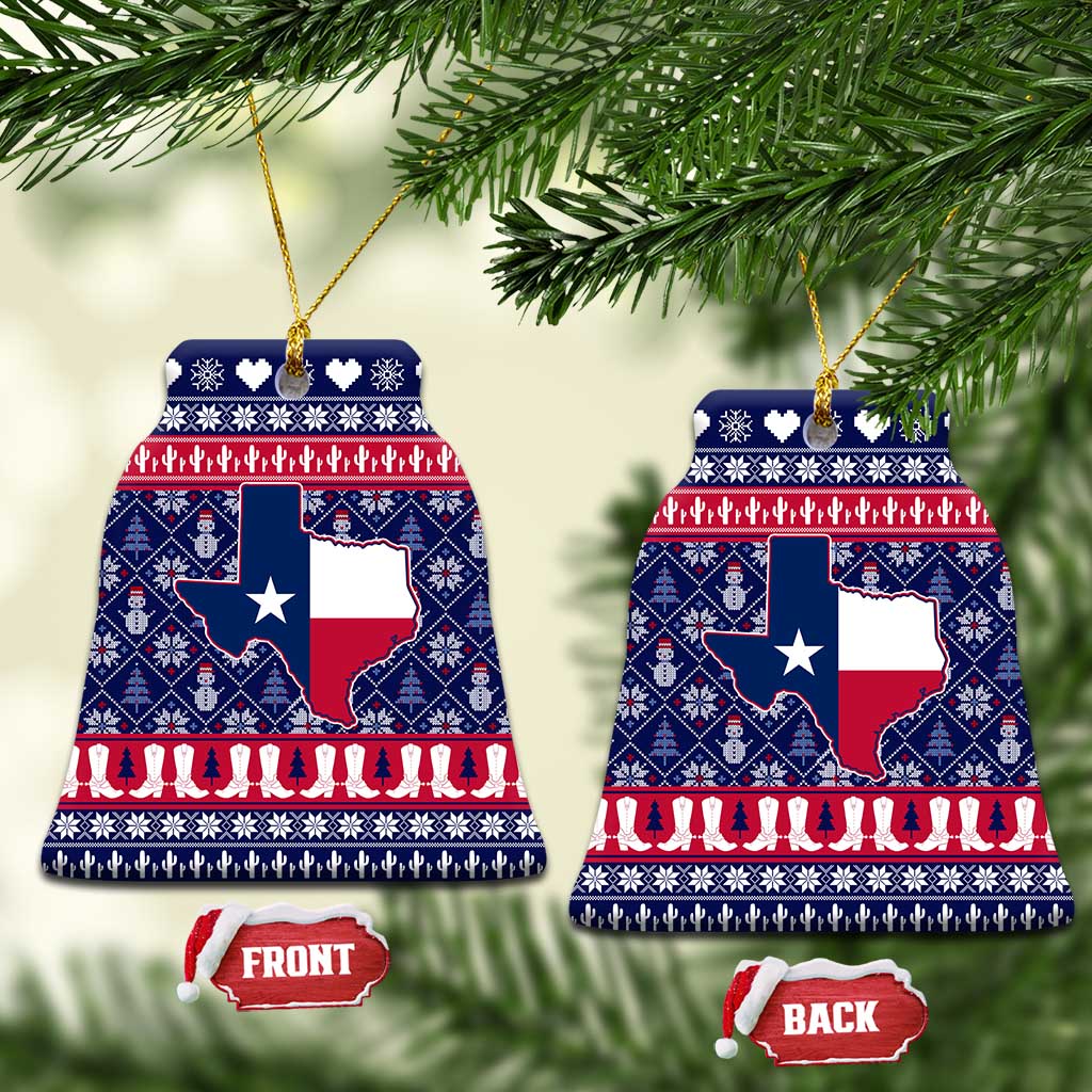 Christmas Texas Map Symbols Ceramic Ornament Xmas Holiday Patterns - Wonder Print Shop