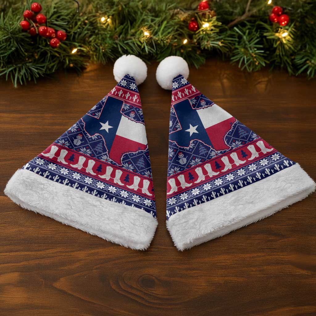 Christmas Texas Map Symbols Christmas Santa Hat Xmas Holiday Patterns - Wonder Print Shop