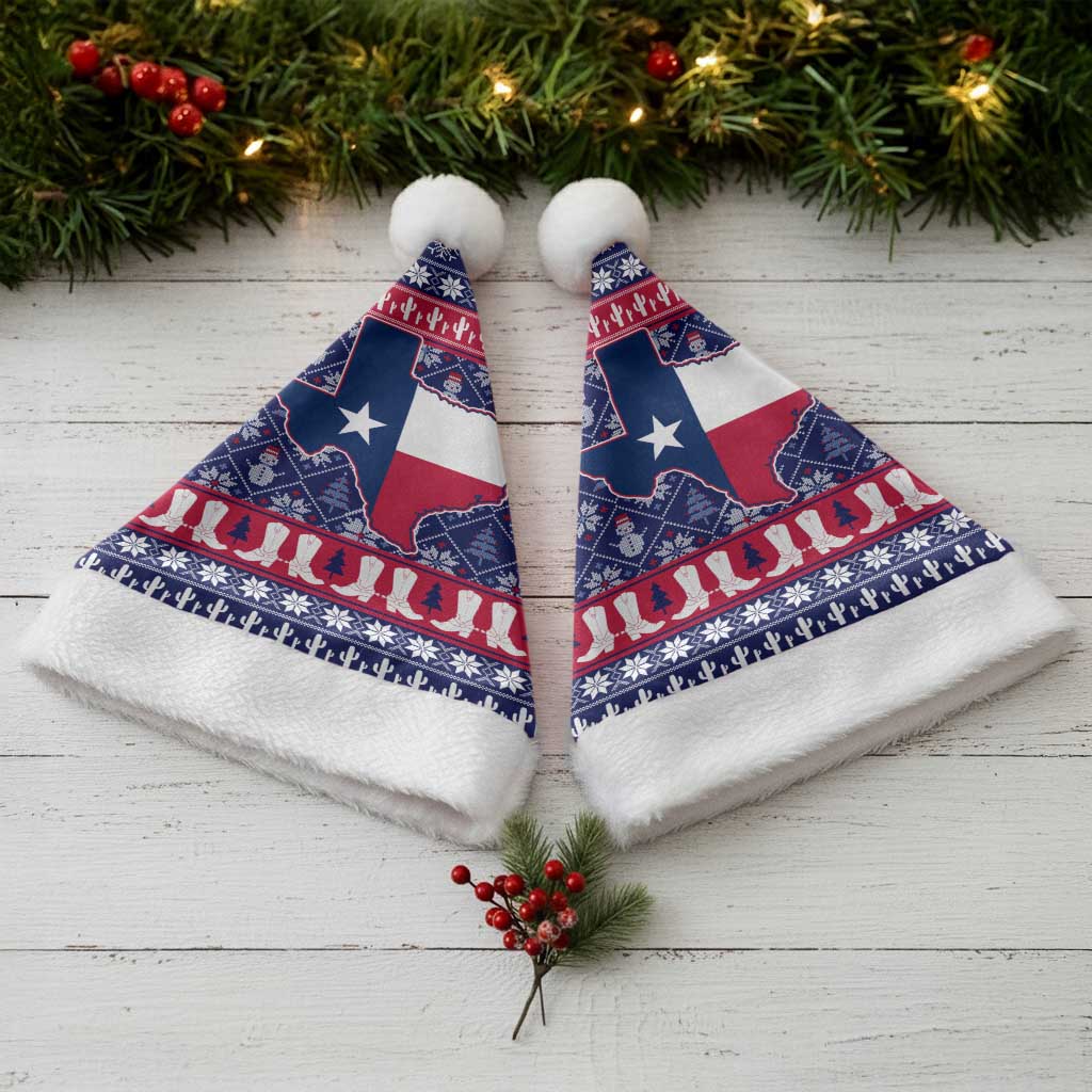 Christmas Texas Map Symbols Christmas Santa Hat Xmas Holiday Patterns - Wonder Print Shop