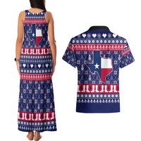 Christmas Texas Map Symbols Couples Matching Tank Maxi Dress and Hawaiian Shirt Xmas Holiday Patterns - Wonder Print Shop