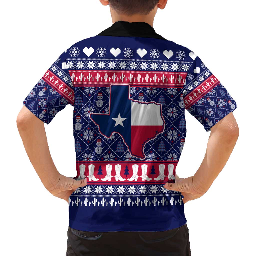 Christmas Texas Map Symbols Family Matching Long Sleeve Bodycon Dress and Hawaiian Shirt Xmas Holiday Patterns - Wonder Print Shop