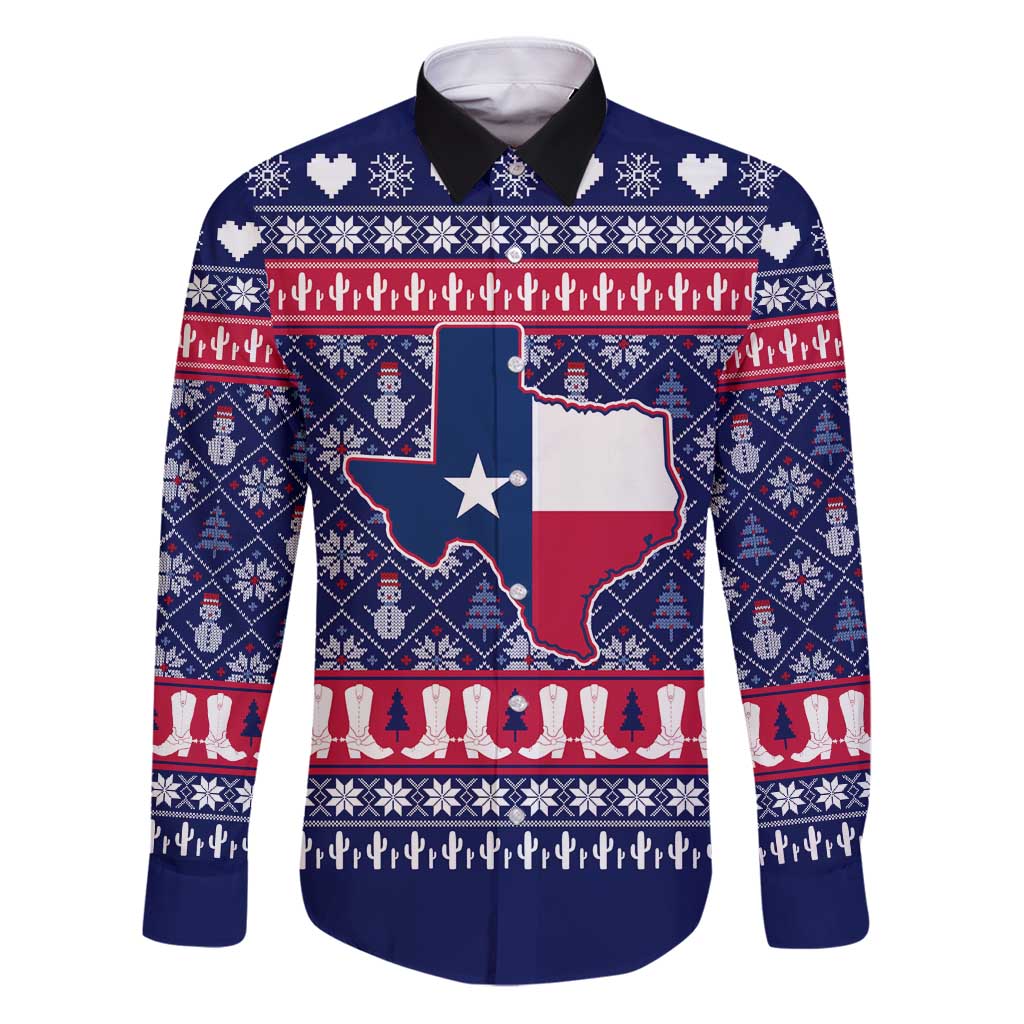 Christmas Texas Map Symbols Family Matching Puletasi and Hawaiian Shirt Xmas Holiday Patterns - Wonder Print Shop