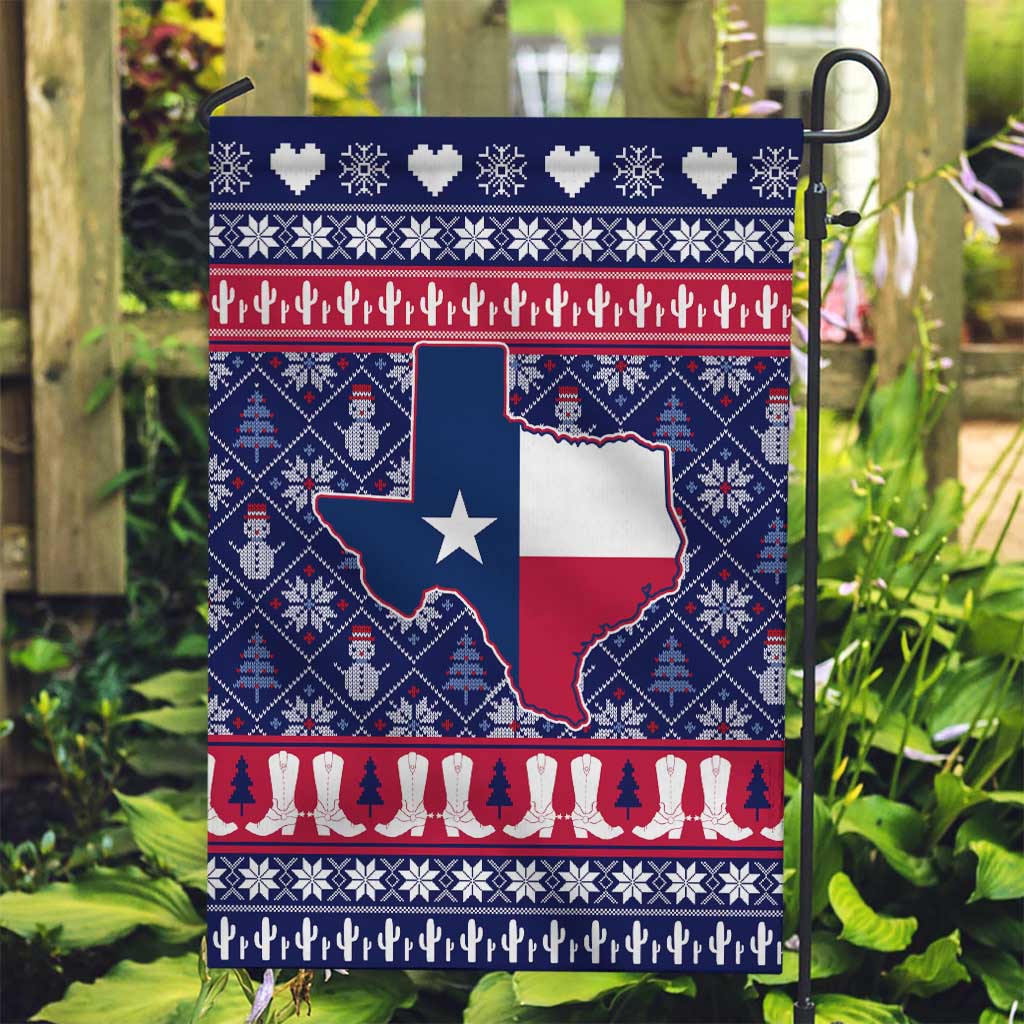 Christmas Texas Map Symbols Garden Flag Xmas Holiday Patterns - Wonder Print Shop