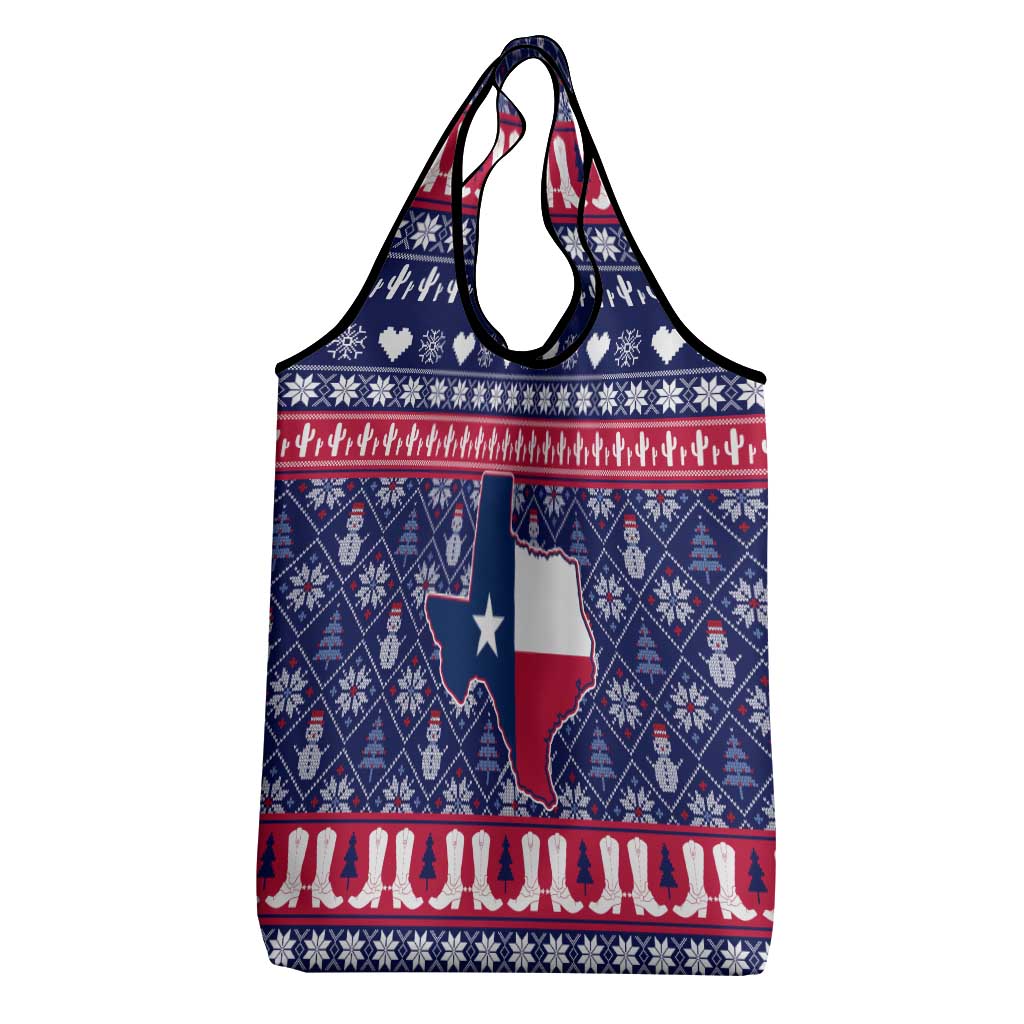 Christmas Texas Map Symbols Grocery Bag Xmas Holiday Patterns - Wonder Print Shop