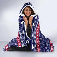 Christmas Texas Map Symbols Hooded Blanket Xmas Holiday Patterns - Wonder Print Shop